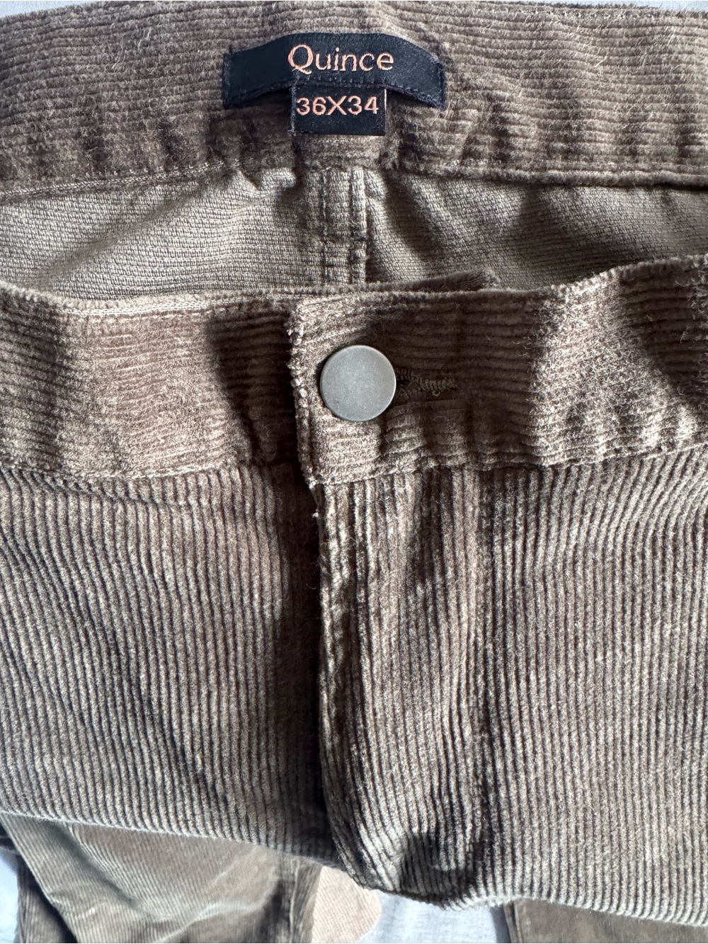 Quince Men's Corduroy Pants in Olive Green - Picture 3 of 4